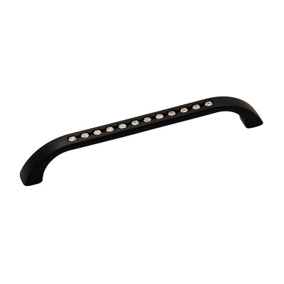 Ручка скоба Ozkardesler TASLI ROMA-128 черный матовый/камни