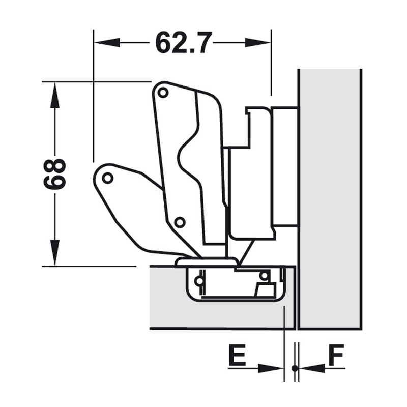 Петля METALLAMAT A 175° полунакладная 48/6 без планки Hafele