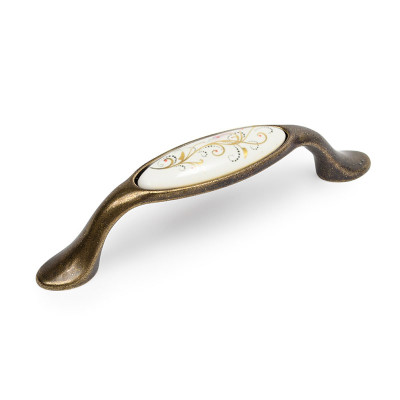 Ручка скоба Ozkardesler MONA PORSELEN-96 бронза/лоза
