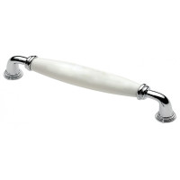 Ручка скоба Ozkardesler KURE PORSELEN-128 хром/белый
