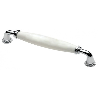 Ручка скоба Ozkardesler KURE PORSELEN-128 хром/белый