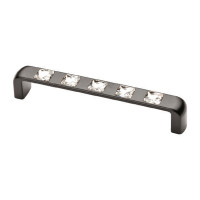 Ручка скоба Ozkardesler TASLI BELLA-128 черный матовый/камни