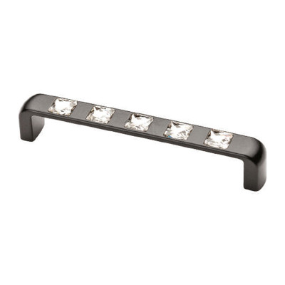 Ручка скоба Ozkardesler TASLI BELLA-128 черный матовый/камни