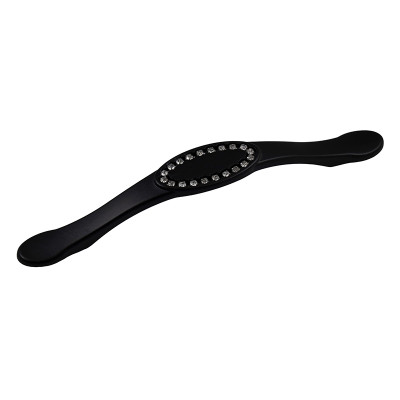 Ручка скоба Ozkardesler TASLI SELVI-128 черный матовый/камни