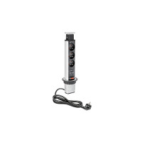 GTV Встраиваемая розетка серая, 2хUSB (стандартная, подъем снизу) (Китай)