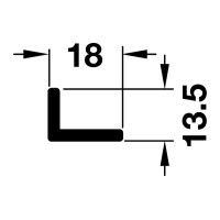 Hafele SLIDO FOLD 40 VF Шина низ, одинарна L = 3000мм, алюм. без покриття