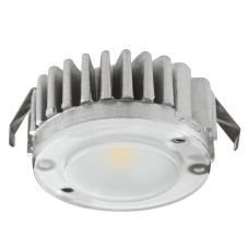 Светильник LED 2040 кругл. 12V / 1,5W алюм., теплый белый, Hafele
