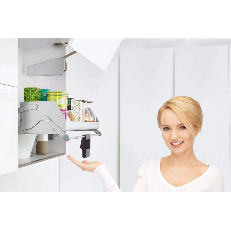 Выдвижная полка IMove с демпфером 600мм, серая, Hafele