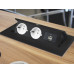 GTV Встраиваемая розетка прямоугольная Черная (2розетки+2USB) Schuko (Китай)