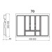 Пенал для посуды UNI металлик 700 (630х430х45) Rejs