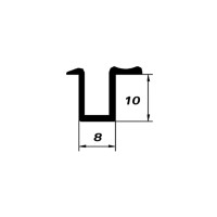 Шина низ врезная H=10мм, B=8мм, L-3000 мм, ПВХ, Albatur