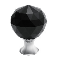 Ручка кнопка GTV Crystal Palace D=30 хром/черный кристалл