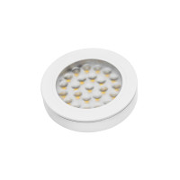 Светильник LED VASCO хол. белый, 12V, 1,7W 24SMD 3528, белый глянец, накладной/врезной (Китай)