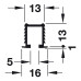 Hafele FINGER FIX 12 IF Шина верх L = 2000мм, одинарна пластик срібний