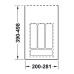 Пенал для посуды антрацит 300 (281х498х50) Hafele
