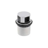 GTV Встраиваемая розетка COMFORT круглая серая ( 3розетки+2USB) Schuko (Китай)
