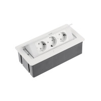 GTV Встраиваемая розетка SOFT прямоугольная Белая (3 розетки) Schuko (Китай)