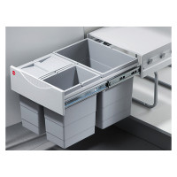 Ведро пластм. 1х18L/ 2 х 8,5 полное выдвижение, серое, Hafele