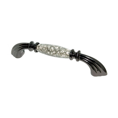 Ручка скоба Ozkardesler-керамика 128mm PORSELEN ASEL Глянец Антрацит-Серый Камень