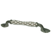 Ручка скоба Ozkardesler 128mm PORSELEN HARE Серебро-Сетка