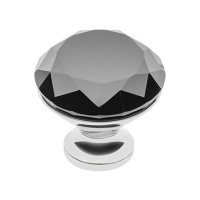 Ручка кнопка GTV Crystal Palace D=40 хром/черный кристал