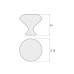 Ручка кнопка GTV Crystal Palace D=40 хром/черный кристал
