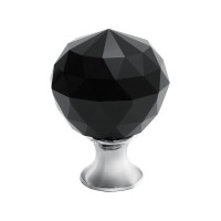 Ручка кнопка GTV Crystal Palace D=40 хром/черный кристал