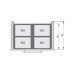Ведро-контейнер MAXIMA H=350 (764-768х460х370), четверное (4х15л) L-500, Rejs