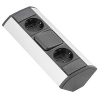 Настольный удлинитель угловой MINI (2 розетки и 1 выключатель) Schuko