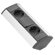 Настольный удлинитель угловой MINI (2 розетки и 1 выключатель) Schuko