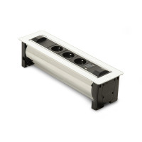 Встраиваемая розетка Versaturn 3.0 (3 силовые розетки +1USB 5V (2P), белое стекло) ASA