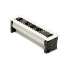Встраиваемая розетка Versaturn 3.0 (3 силовые розетки +1USB 5V (2P), белое стекло) ASA