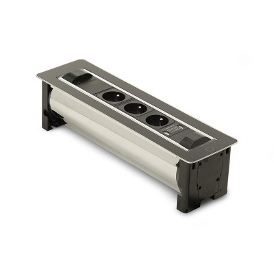 Вбудована розетка Versaturn 3.0 (3 силові розетки + 1USB 5V (2P), чорне скло) ASA