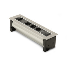 Встраиваемая розетка Versaturn 3.0 (3 силовые розетки +1USB 5V (2P), нерж.сталь) ASA