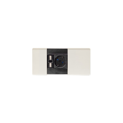 Вбудована розетка Versapad (1 силова розетка, 1 USB 5V (2P), білий ASA