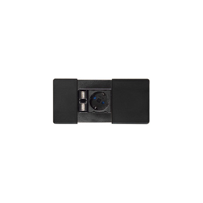 Вбудована розетка Versapad (1 силова розетка, 1 USB 5V (2P), чорний ASA