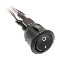 Вимикач КНОПКА круглий, чорний, 12V3A з дротом 0,1м хв, GTV