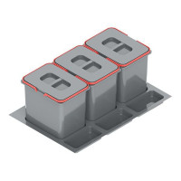 Ведро-контейнер PRAKTIKO 80 тройное (3x15л), Rejs