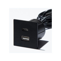 Встраиваемый USB-зарядный порт VersaPick Zamak  (USB 5V (A+C)  мат.черный ASA
