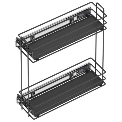 Starax Карго-20 антрацит 2 полки с доводчиком BLUM правая (140х470х470)ДСП