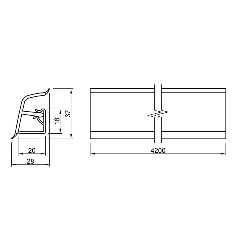 Бортик LuxeForm 118 Дуб Крістер (96138) L=4200