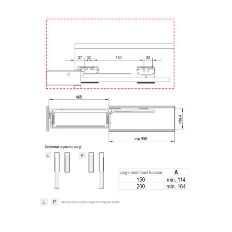 Карго-20 MAXIMA Classic MAXI II лев. графит (h-1700 мм) Rejs
