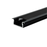 Профиль LED врезной алюм., LPV-7 B L=2000 черный (рассеиватель черный матовий LM-UB)
