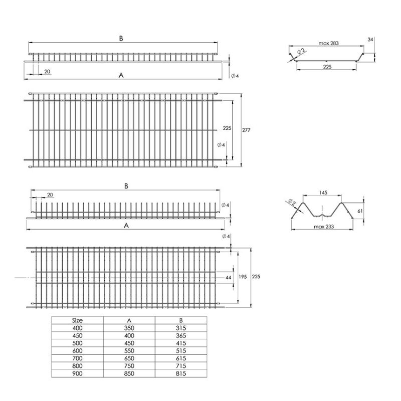Сушка L=90 хром STANDARD 3 2023 (без рами) Rejs