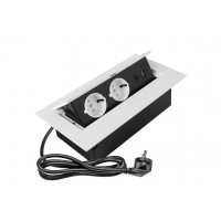 Встраиваемая розетка прямоугольная Белая (2розетки+1USB+1TypeC) Schuko (Китай) GTV