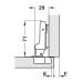 Завіса Hafele METALLA SM 540 110° 1/2 з доводчиком 45/9.5