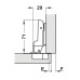 Завіса Hafele METALLA SM 540 110° 1/2 без пружини, ЧОРНА, 45/9.5