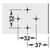 Лапка Hafele METALLA SM 540 хрестова H=0мм, ЧОРНА