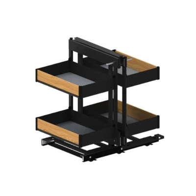 Магический угол PURO Corner space 900-1000 (Front 40-55) универсальный Л/П, черный мат.+дуб, Rejs