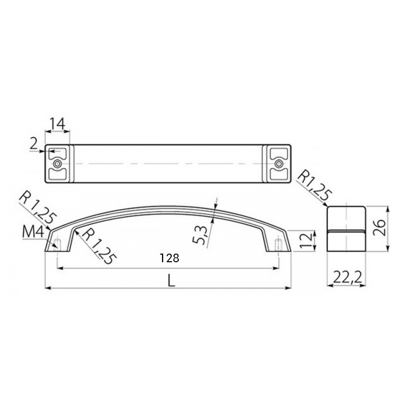 Ручка скоба GTV UZ-G1-128 хром